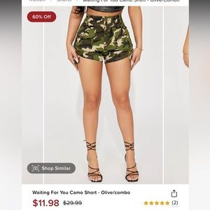 High wasted cammo shorts